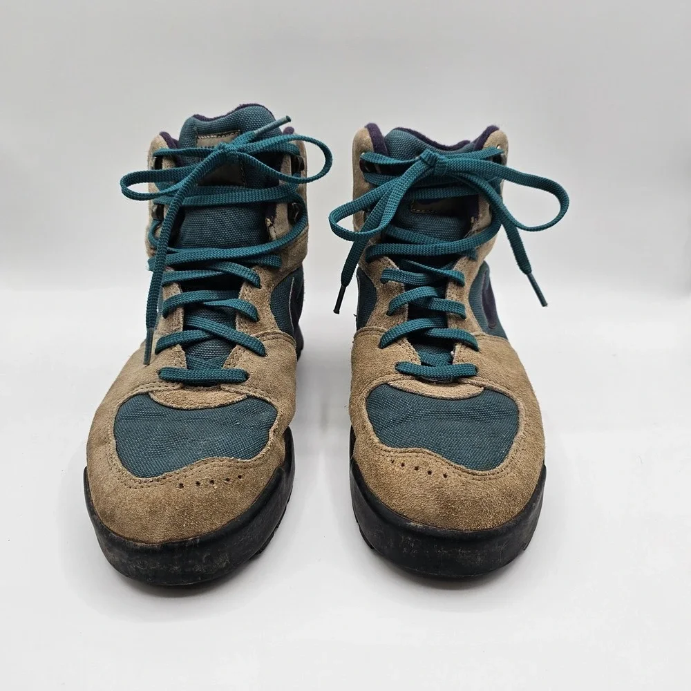 Vintage Nike‎ Caldera Boots Mens Size 8 Brown Teal Suede Hiking Trail Snow 80s